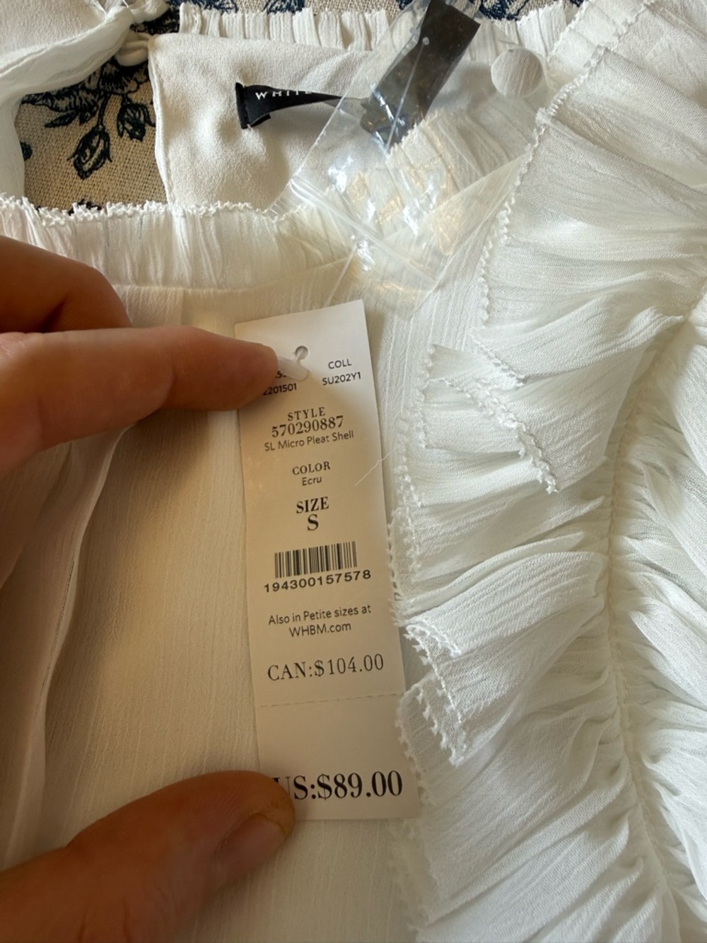 White House Black Market White Ruffled Pleated Sleeveless Top - Picture 9 of 11